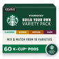Pack of 16 Starbucks Breakfast Blend K-Cup coffee pods for custom variety pack, showcasing coffee capsules in a clear container.