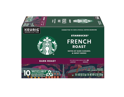 Starbucks Italian Roast Coffee K-Cup Pods, dark roast, 100% ground Arabica, Keurig genuine, pack of 2 boxes, 10 pods each