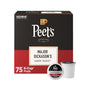 Box of four Peet's Coffee Dark Roast Keurig K-Cup pods featuring Major Dickason's Blend, 100% Arabica coffee for brewing.