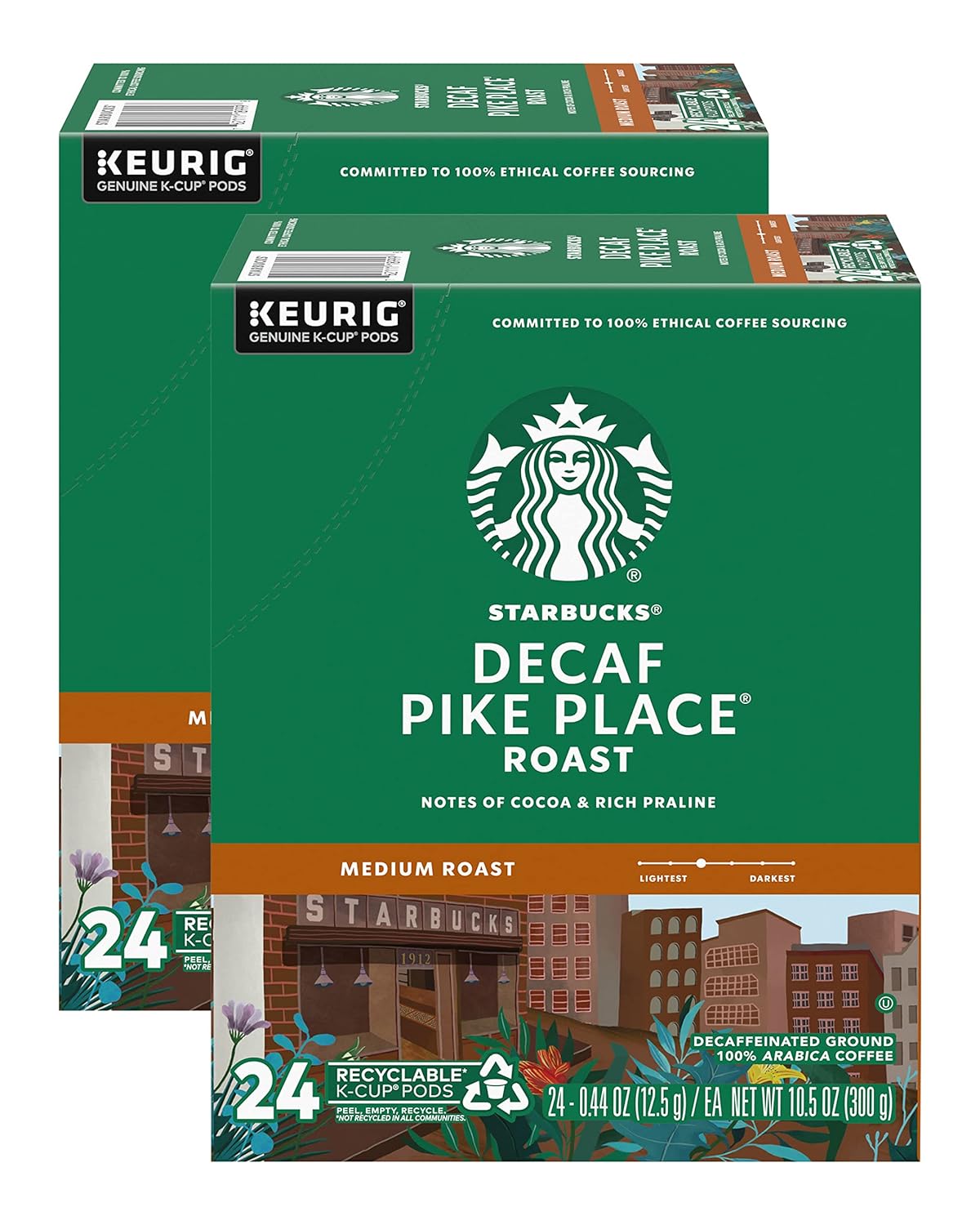 BackUpMyFilesNow® Starbucks K-Cup coffee pods, medium roast decaf House Blend, hot or iced, 72-pack for Keurig coffee makers.