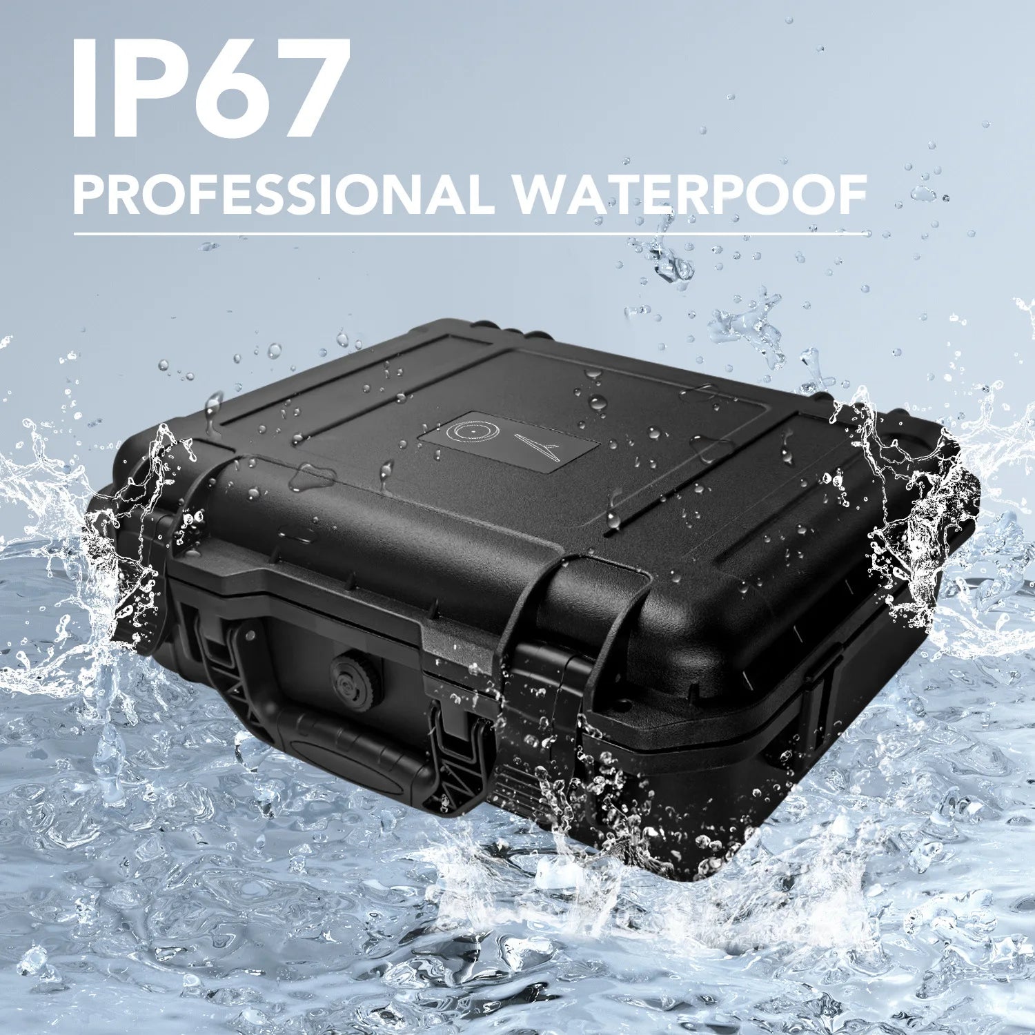 Black waterproof hard carrying case for Starlink satellite dish, durable and secure storage box for travel and equipment protection.