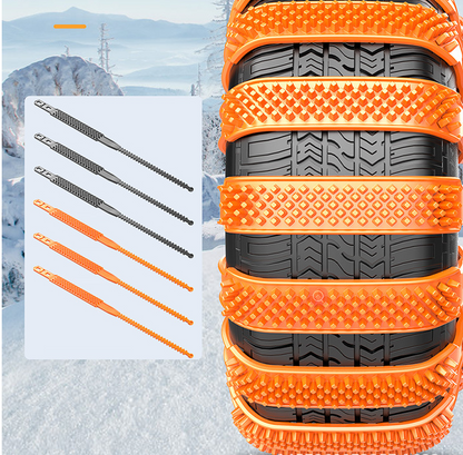 Thick black anti-skid tire chains for enhanced traction on snow and ice, designed for vehicle tires by BackupMyFilesNow.com