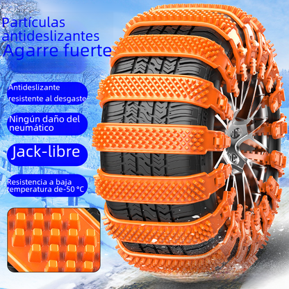 Thick black anti-skid tire chains for improved traction on snow and ice, designed for vehicle tires by BackupMyFilesNow.com