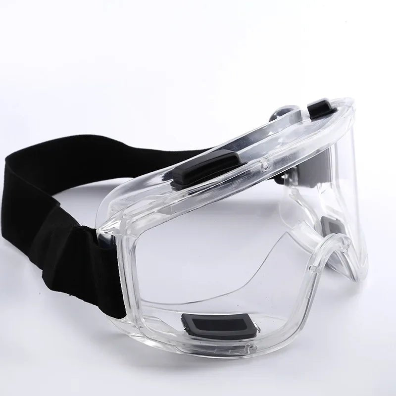 BackupMyFileSNOW® safety glasses, splash-proof, dust-proof, adjustable clear goggles for cycling, skiing, and sports activities.