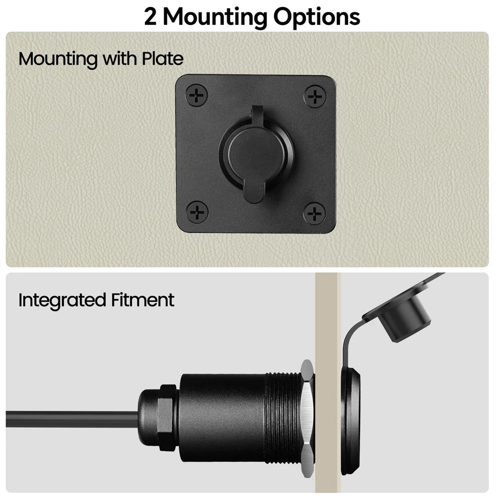 Power Connect Cable for Starlink Mini with waterproof plug, pass-through wall socket, RV-compatible, by BACKUPMYFILESNOW.COM®.