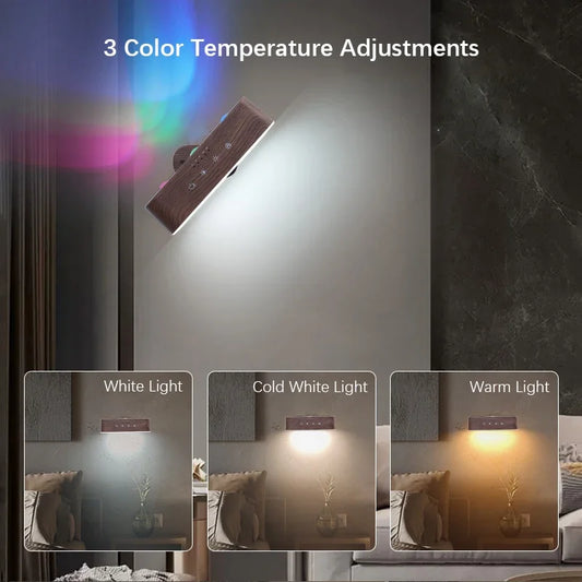 BackupMyFilesNow.com Smart LED light with 3 color temps, 5-level dimming, remote and touch control, USB-C rechargeable, adjustable angle.