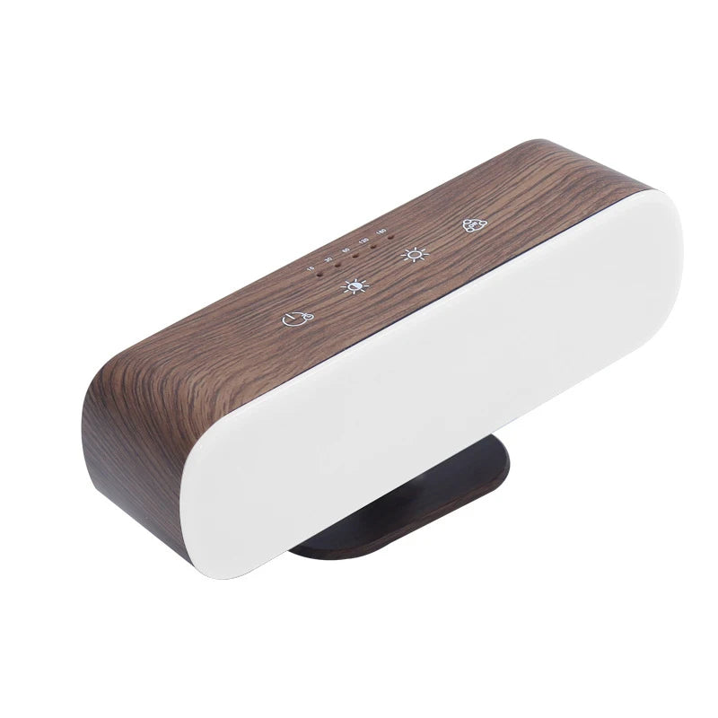 Smart LED light with 3 color temperatures, dimming, remote and touch control, USB-C rechargeable, adjustable angle.