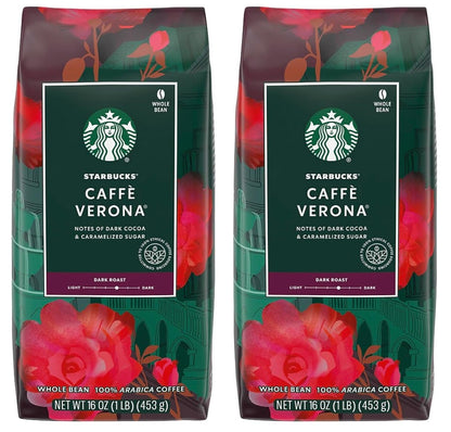 Starbucks Whole Bean Dark Roast Espresso Coffee, 100% Arabica, 18 oz bag with Sumatra flavor and rich roasted beans