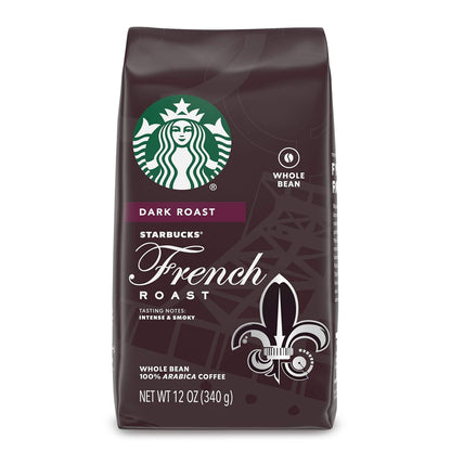Starbucks Whole Bean Dark Roast Espresso Coffee, 100% Arabica, 18 oz bag of Sumatra blend, natural coffee beans.