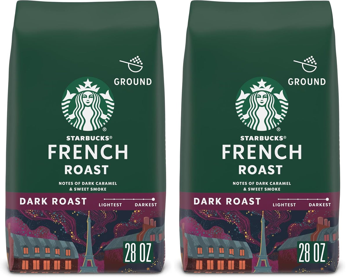 Six 18 oz bags of Starbucks Dark Roast Italian Roast Ground Coffee, 100% Arabica, in a pack from BACKUPMYFILESNOW.COM®