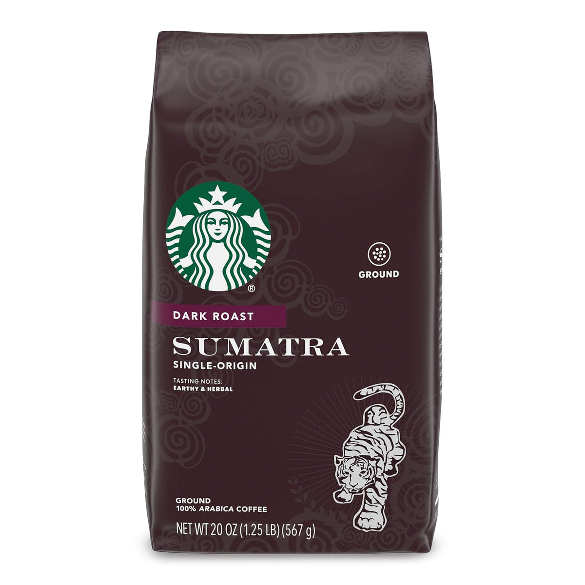 Six 18 oz bags of Starbucks Italian Roast Dark Roast Ground Coffee, 100% Arabica, in a pack from BackupMyFilesNow.com.
