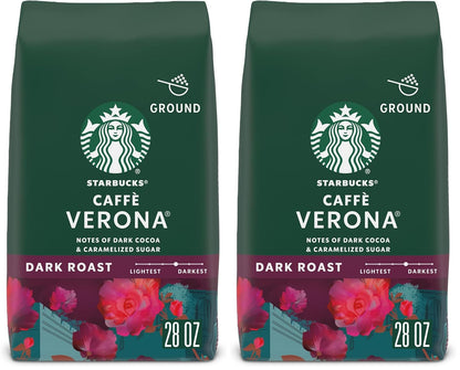 Six 18 oz bags of Starbucks Dark Roast Italian Roast Ground Coffee, 100% Arabica, in a pack from BACKUPMYFILESNOW.COM®