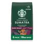Six 18 oz bags of Starbucks Dark Roast Sumatra Ground Coffee, 100% Arabica, in a pack from BACKUPMYFILESNOW.COM®.