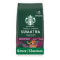 Six 18 oz bags of Starbucks Sumatra Dark Roast Ground Coffee, 100% Arabica, by BACKUPMYFILESNOW.COM®.