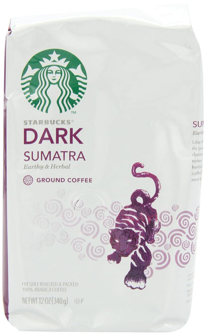 Six 28 oz bags of Starbucks French Roast dark ground coffee, ideal for hot or iced coffee, from BACKUPMYFILESNOW.COM®.