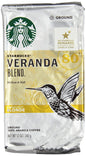 Six 28 oz bags of Starbucks Blonde Roast Ground Coffee Veranda Blend, perfect for hot or iced coffee.