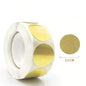 Pack of 500 kraft round self-adhesive labels for item classification and personalized labeling, featuring gold design.