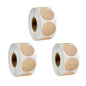 Pack of 500 kraft round self-adhesive labels for item classification and personalized labeling by BackupMyFilesNow.com