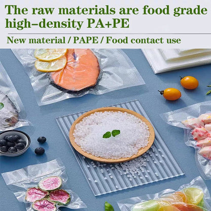 Reusable food vacuum sealer bags by BACKUPMYFILESNOW.COM®, 12cm x 500cm roll, BPA-free, ideal for storage, meal prep, and sous vide cooking.