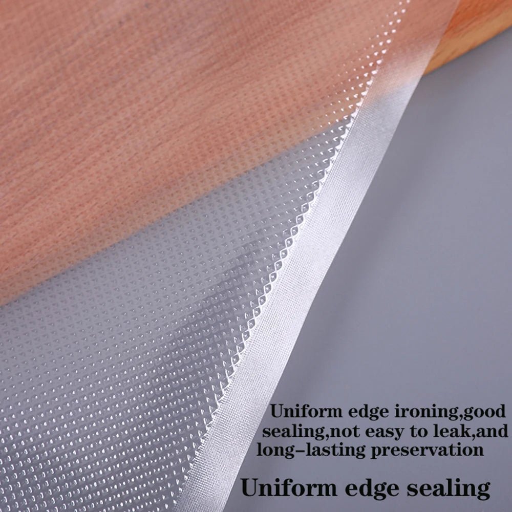Reusable BPA-free food vacuum bags on a roll, 500cm, designed for food storage, meal prep, sous vide, and vacuum sealing.