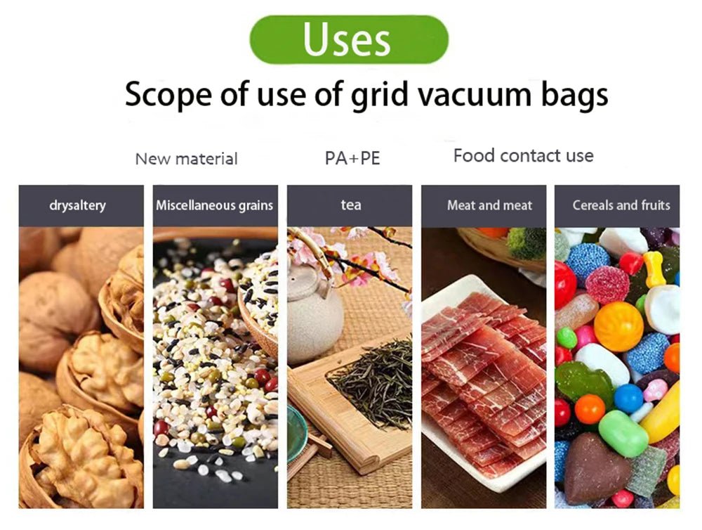 Reusable BPA-free food vacuum bags roll, 500cm length, designed for sous vide, food storage, and meal prep by BACKUPMYFILESNOW.COM®.