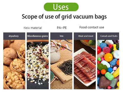 Reusable BPA-free food vacuum bags roll, 500cm length, designed for sous vide, food storage, and meal prep by BACKUPMYFILESNOW.COM®.