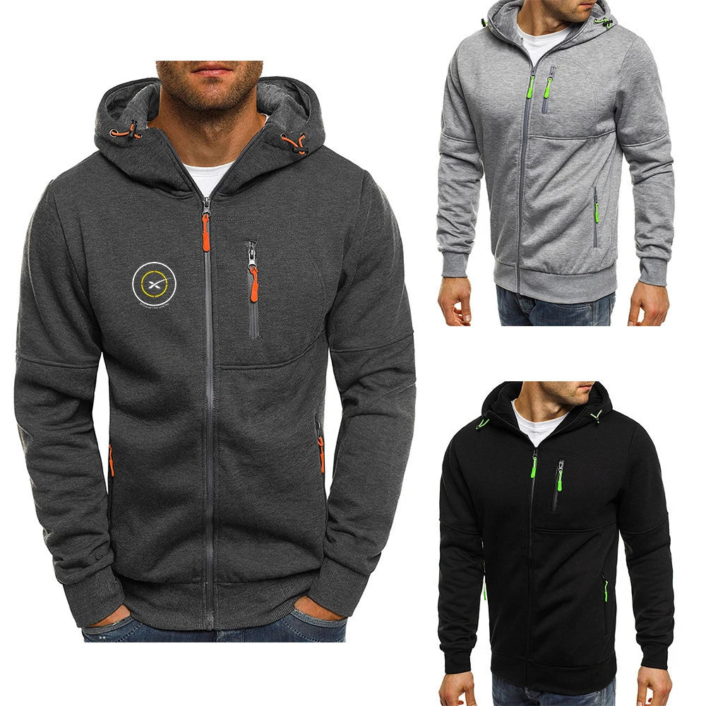 Men's SpaceX logo hoodie jacket with loose fit, autumn style, printed design, comfortable sports top, featuring Elon Musk branding.