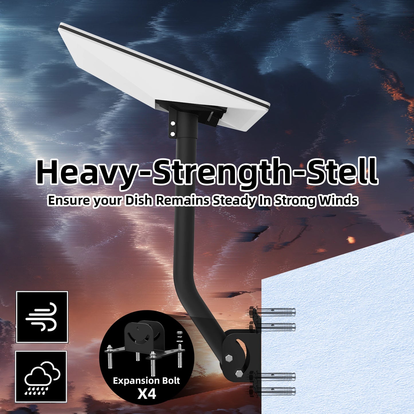 Starlink Gen 3 wall mount kit with pipe adapter and exterior roof mount bracket for satellite installation.
