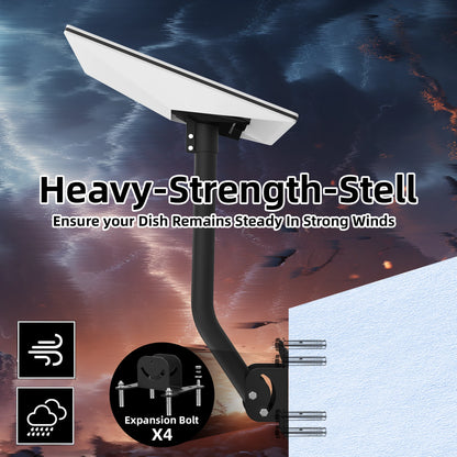 Starlink Gen 3 wall mount kit with pipe adapter and exterior roof mount bracket for satellite installation.