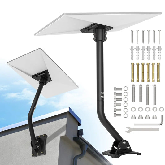 Starlink Gen 3 wall mount kit with pipe adapter and install bracket for rooftop or exterior wall installation, by BACKUPMYFILESNOW.COM®.