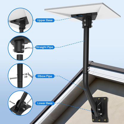 Starlink Gen 3 wall mount kit with pipe adapter and install bracket for roof or exterior wall installation, by BACKUPMYFILESNOW.COM®.
