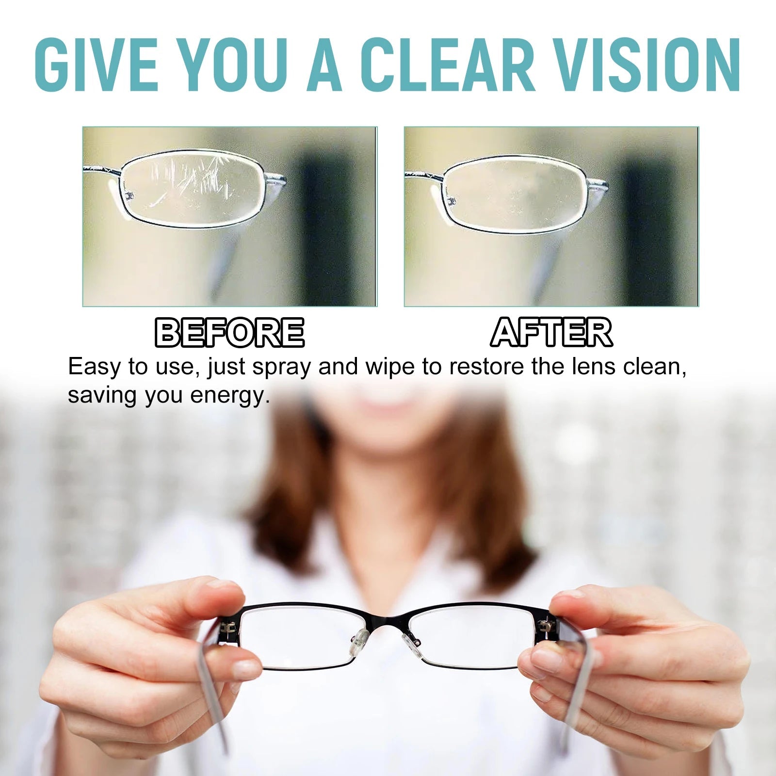 BackupMyFilesNow® professional lens cleaner spray for glasses, 100ml, anti-scratch protection, dust remover, gentle eyewear maintenance