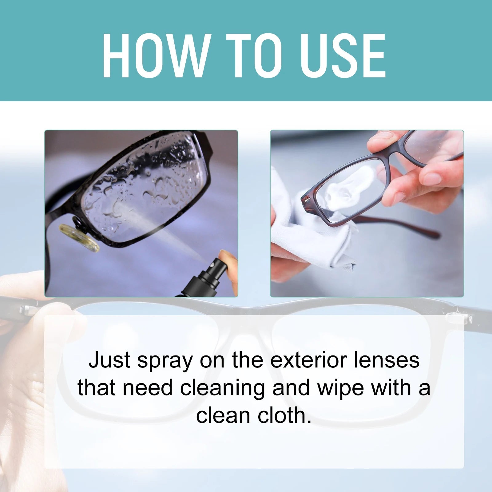 Professional lens cleaner spray by BACKUPMYFILESNOW.COM® for glasses, with anti-scratch protection and dust removal, 100ml