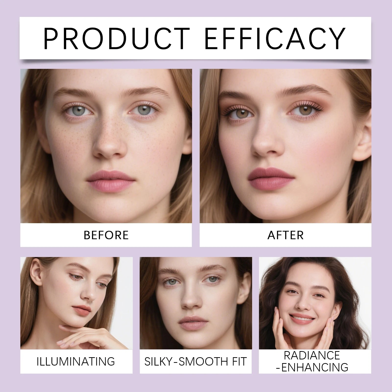 Zephoco 2-in-1 highlighting eye and cheek palette with four shimmery colors for face and eye makeup, suitable for daily or party looks.
