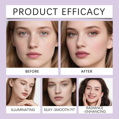 Zephoco 2-in-1 highlighting eye and cheek palette with four shimmery colors for face and eye makeup, suitable for daily or party looks.
