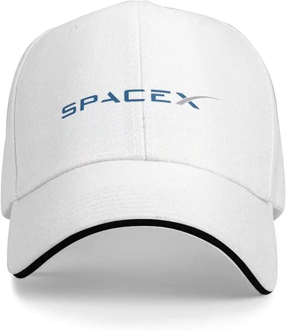 SpaceX baseball cap for men and women with adjustable design, featuring space-themed graphics and classic dad hat style.