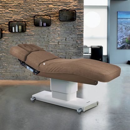 Dark gray electric 4-motor beauty spa bed with facial platform, designed for professional beauty salons.