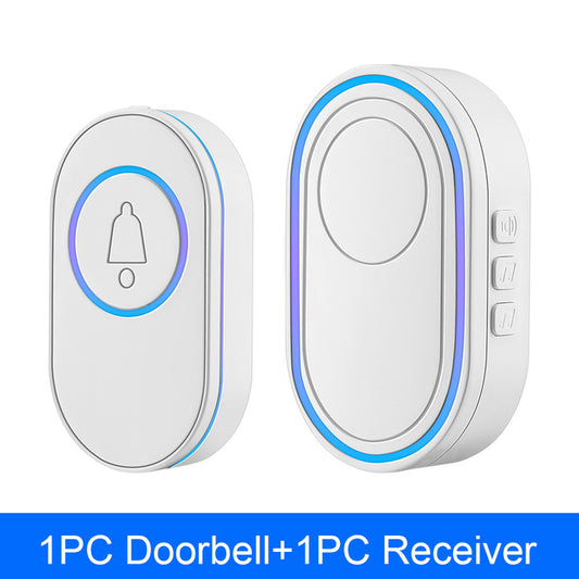Wireless LED doorbell with security alarm from BACKUPMYFILESNOW.COM®, waterproof IP65, featuring bright LED lighting and durable design.
