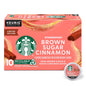 Starbucks Brown Sugar Cinnamon K-Cup coffee pods, flavored for hot or iced coffee, 22-count pack, compatible with Keurig brewers.