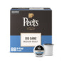 Four boxes of Peet's Coffee Medium Roast Keurig K-Cup Pods, 100% Arabica Brazil single-origin coffee, 88 pods total.