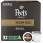BackupMyFilesNow® Peet's Coffee Medium Roast Keurig K-Cup Pods, 100% Arabica Brazil Single Origin, 88-count pack of four boxes.