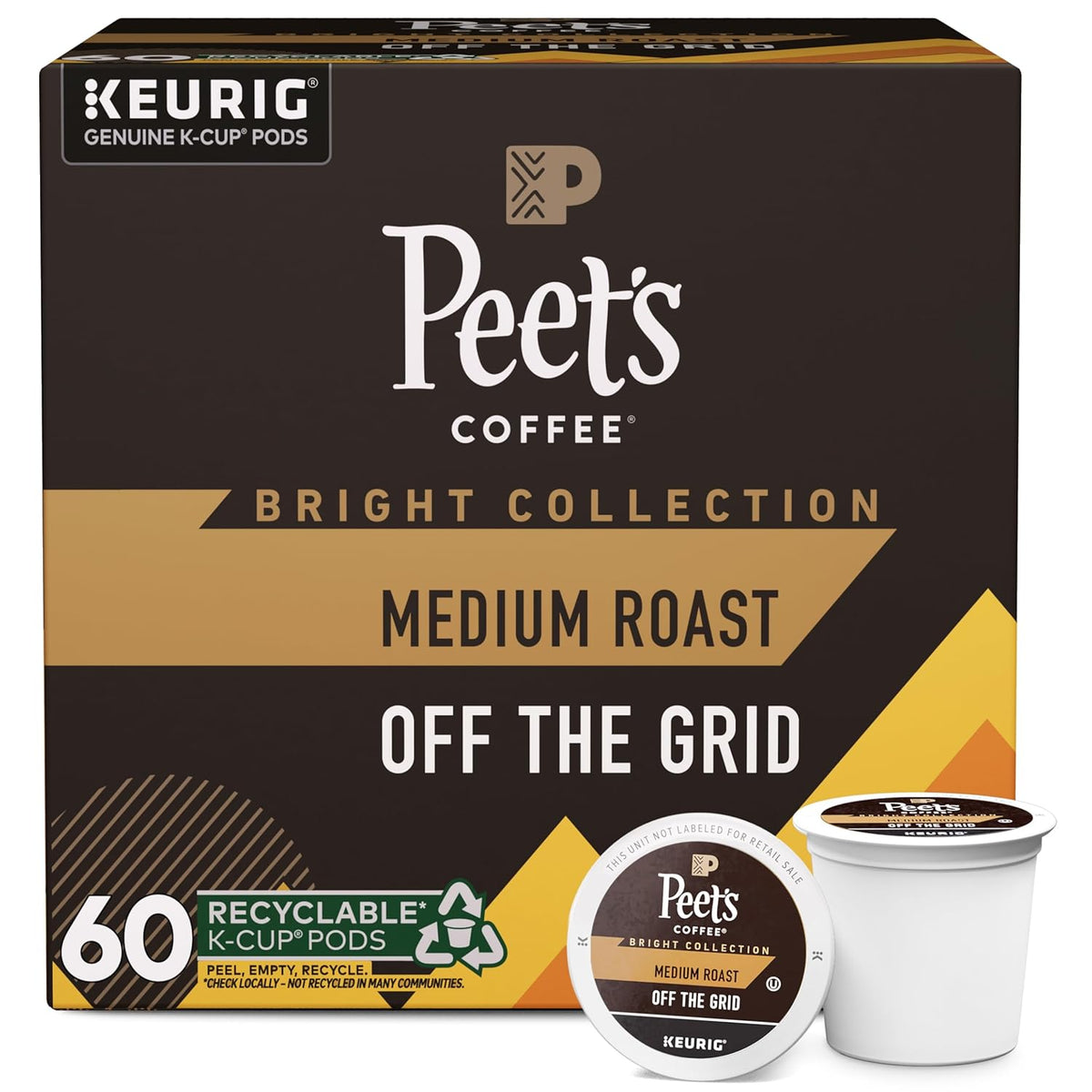 BackupMyFilesNow® Peet's Coffee Medium Roast Keurig K-Cup Pods, 100% Arabica Brazil single origin, 88-count in four boxes of 22 pods.