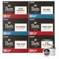 Four boxes of Peet's Coffee Medium Roast Keurig K-Cup Pods, 100% Arabica from Brazil, 22 pods per box, total 88 pods.