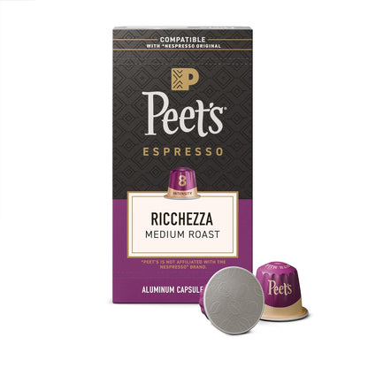Peet's Coffee Big Bang Medium Roast Arabica single serve coffee pods, 32-count box, fresh and flavorful for home brewing.