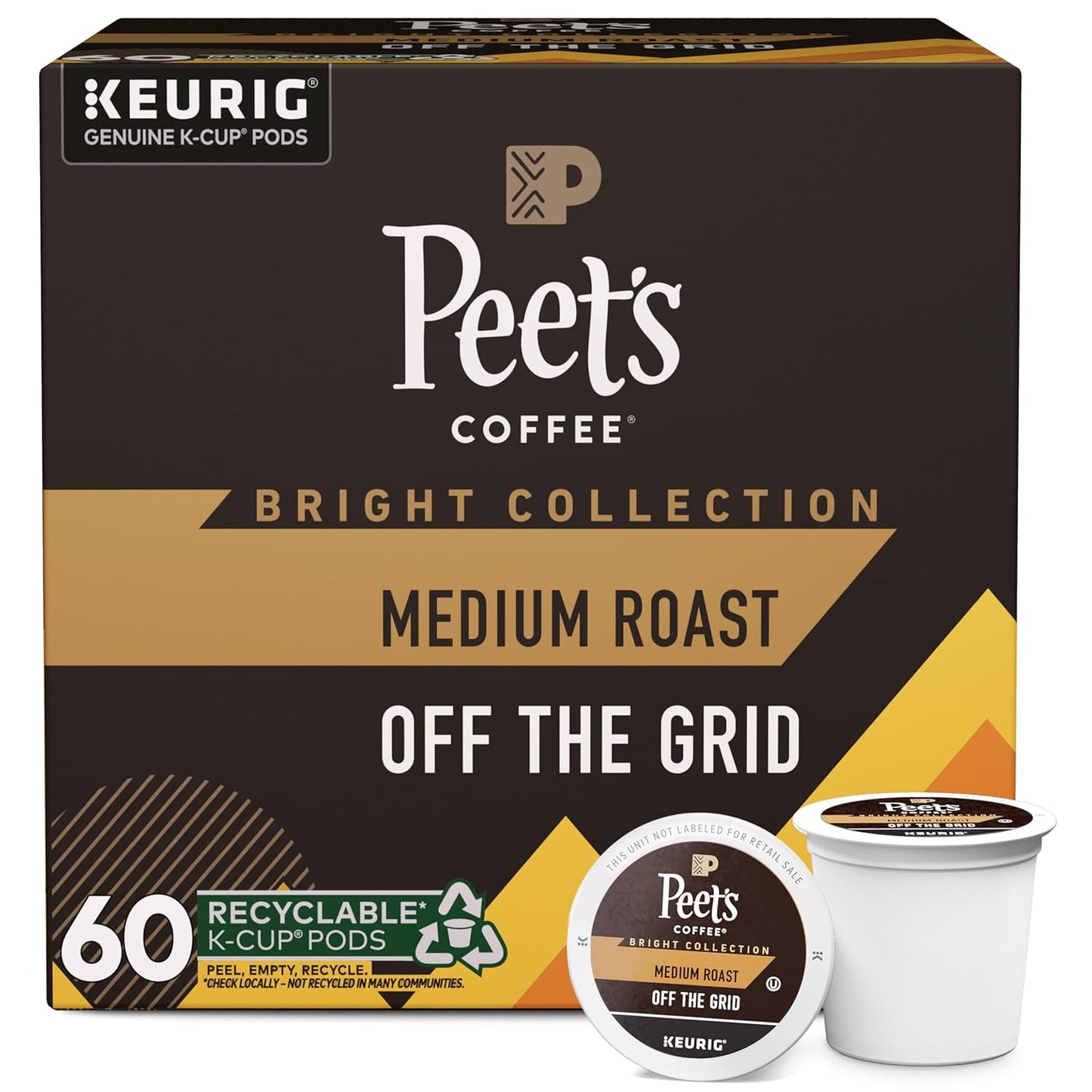 BackupMyFilesNow® Peet's Coffee Big Bang Medium Roast Arabica single-serve coffee pods, 32-count box for Keurig brewers.