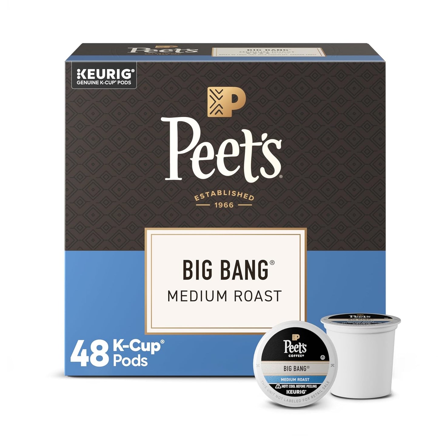 BackupMyFilesNow® Peet's Coffee Café Domingo 32-count box of medium roast Arabica single-serve coffee pods, 10-pack of 1.