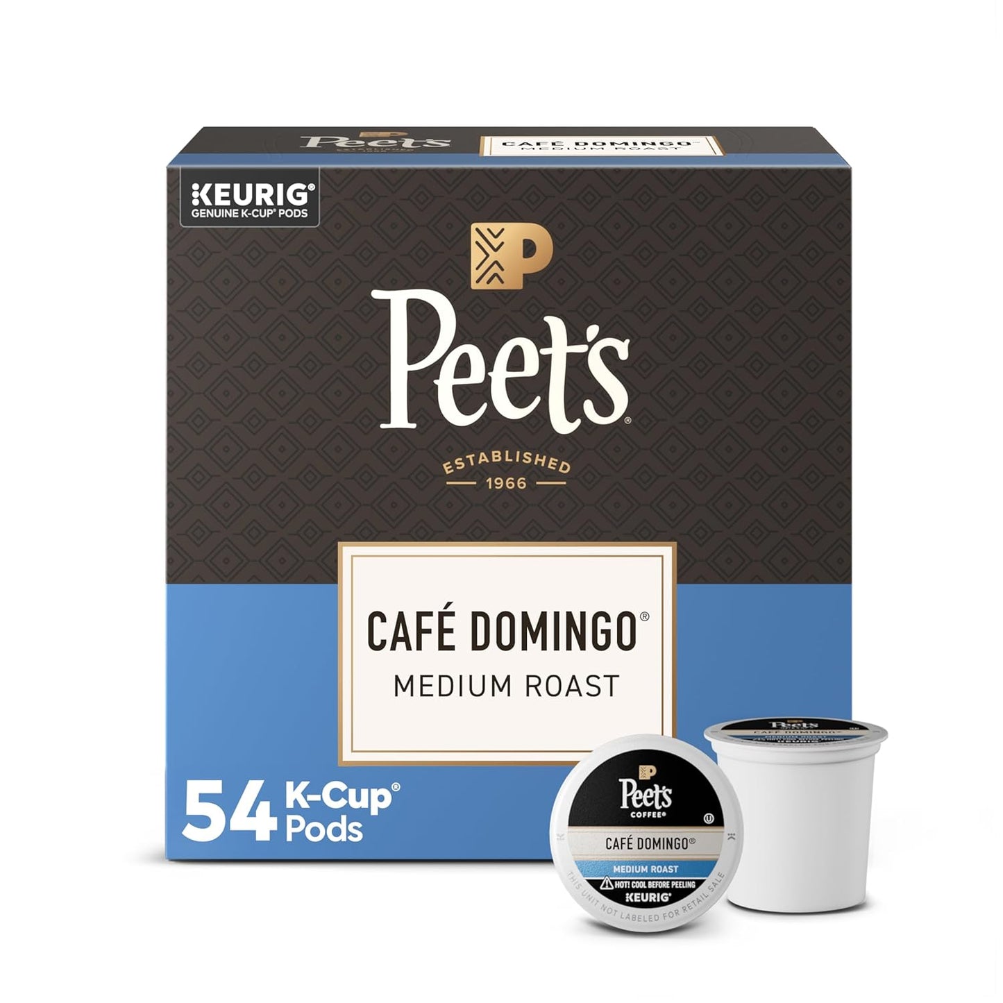 BackupMyFilesNow® Peet's Coffee Café Domingo medium roast Arabica single serve coffee pods, 32-count box, 10-pack.