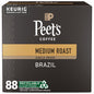 Peet's Coffee Café Domingo medium roast single serve coffee pods, 100% Arabica, 32-count box for Keurig brewers.