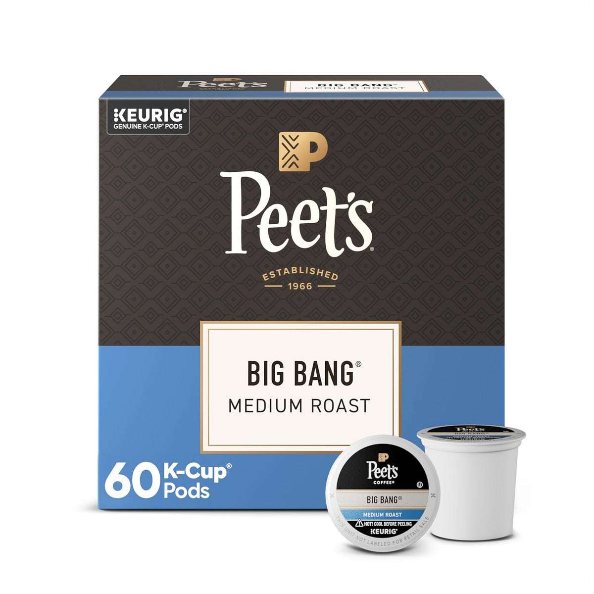 Peet's Coffee Café Domingo medium roast single-serve coffee pods in a box of 32, 100% Arabica coffee.