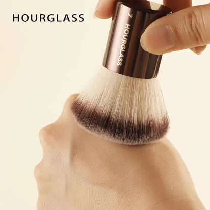 Hourglass makeup brush set by BackupMyFilesNow.com with retractable brushes for eyeshadow, foundation, concealer, powder, bronzer, and blush.
